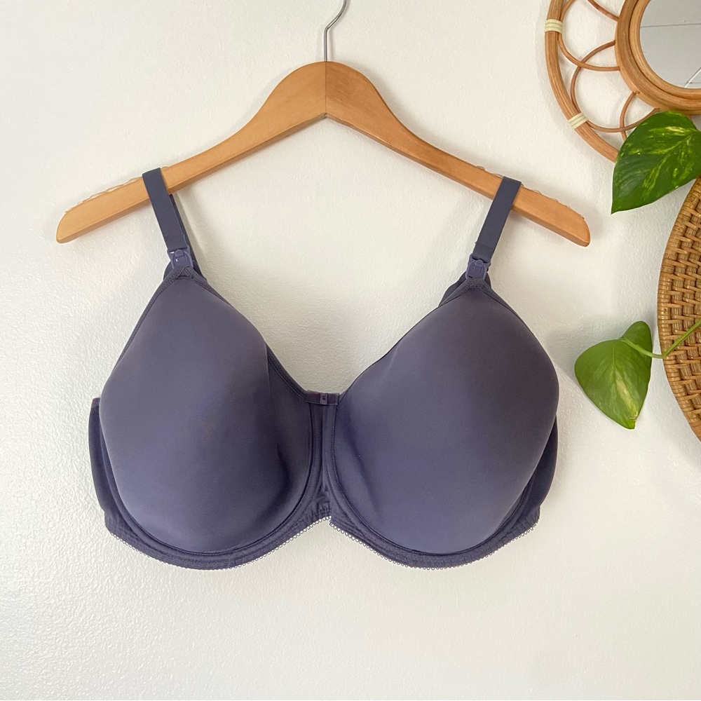 SOLD Freya underwire pure sculpt molded nursing bra US 40I / UK 40G gray unlined - Picture 1 of 9